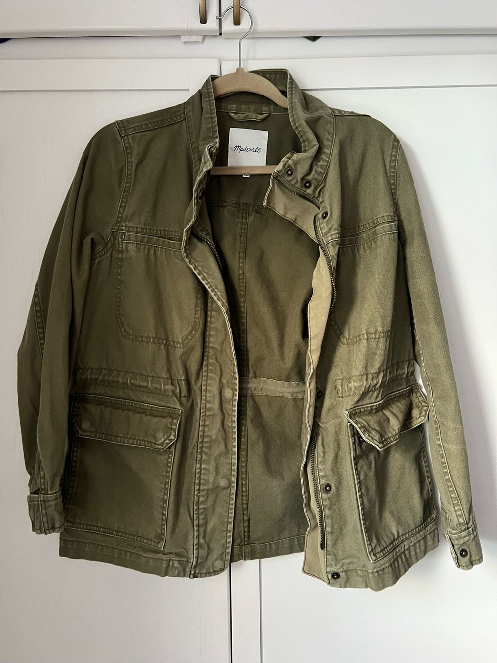 Madewell Olive Green Utility Jacket with Flap Pockets
